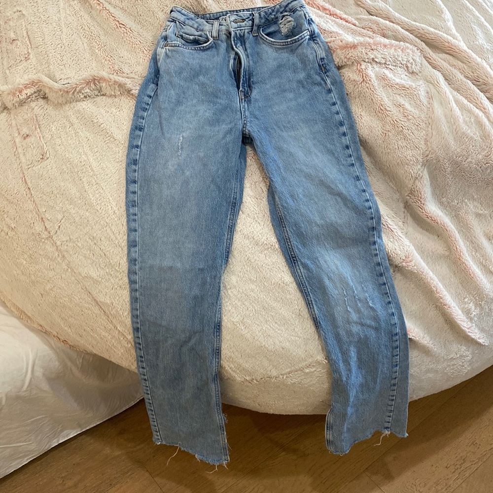 Zara Split hem high waisted jeans
